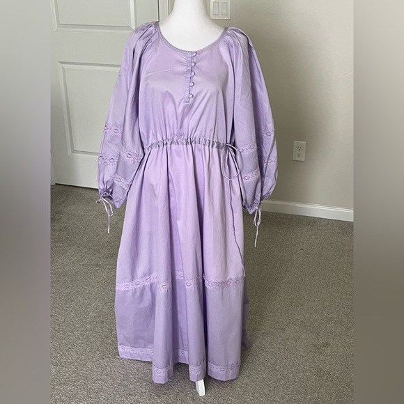 NWT Harshman Belle Lavender Long Sleeve Maxi Dress Size 2X and 3X - Picture 2 of 15